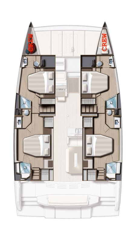 Charter Rental Catamaran Tiche in Italy Layout | Yacht4Less