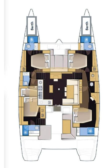 Charter Rental Catamaran JEMA II  in Seychelles Layout | Yacht4Less