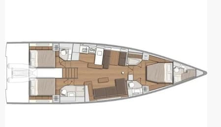Charter Rental Sailboat On y va in Greece Layout | Yacht4Less