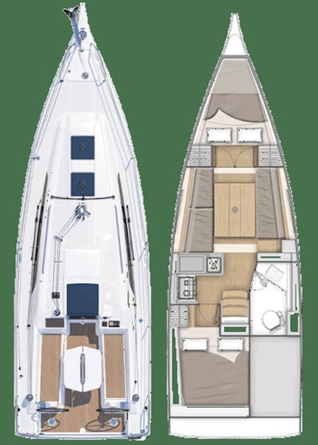 Charter Rental Sailboat Macarl in France Layout | Yacht4Less