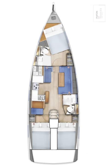 Charter Rental Sailboat P’tit Loup in France Layout | Yacht4Less