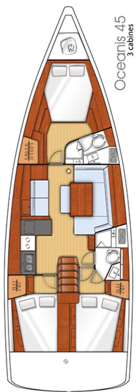 Charter Rental Sailboat Lutin in France Layout | Yacht4Less