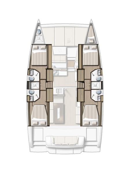 Charter Rental Catamaran More in Greece Layout | Yacht4Less