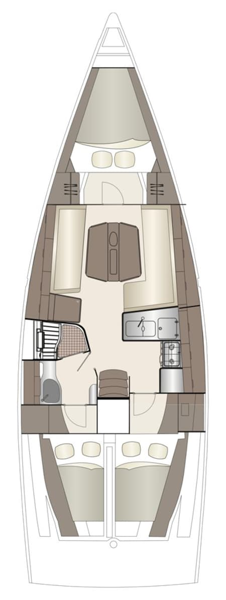 Charter Rental Sailboat Dolcevita in Croatia Layout | Yacht4Less