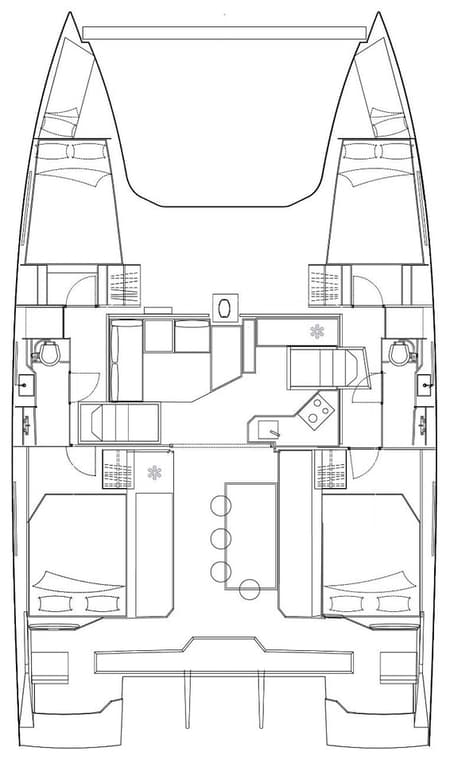 Charter Rental Catamaran Orion in Croatia Layout | Yacht4Less