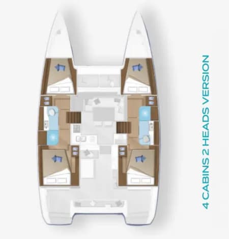 Charter Rental Catamaran Paco in Croatia Layout | Yacht4Less