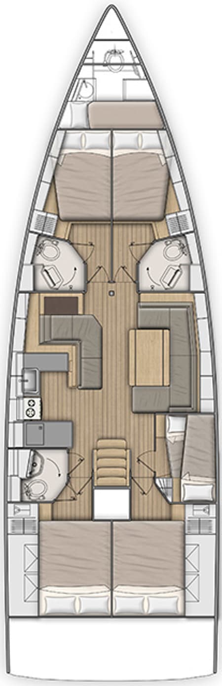 Charter Rental Sailboat Glafki in Greece Layout | Yacht4Less