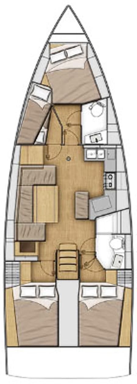 Charter Rental Sailboat Neda in Greece Layout | Yacht4Less