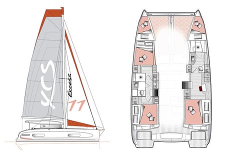 Charter Rental Catamaran Everdream in France Layout | Yacht4Less