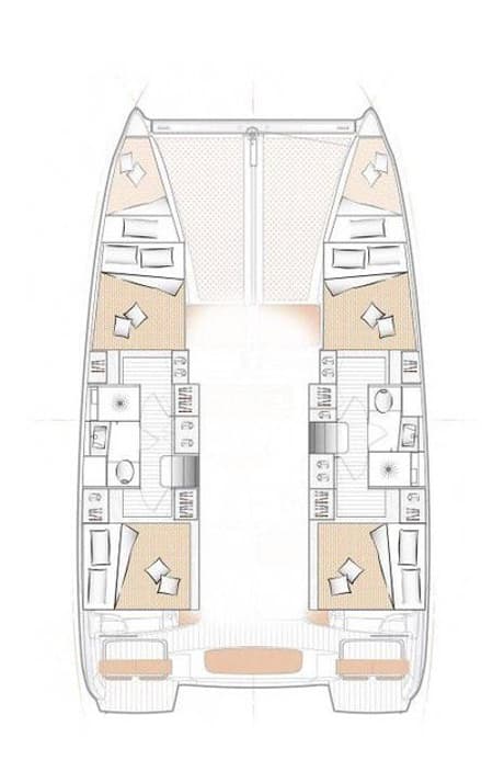 Charter Rental Catamaran Adoc in France Layout | Yacht4Less