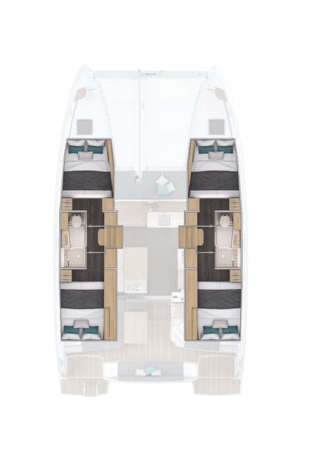 Charter Rental Catamaran Whispers in France Layout | Yacht4Less