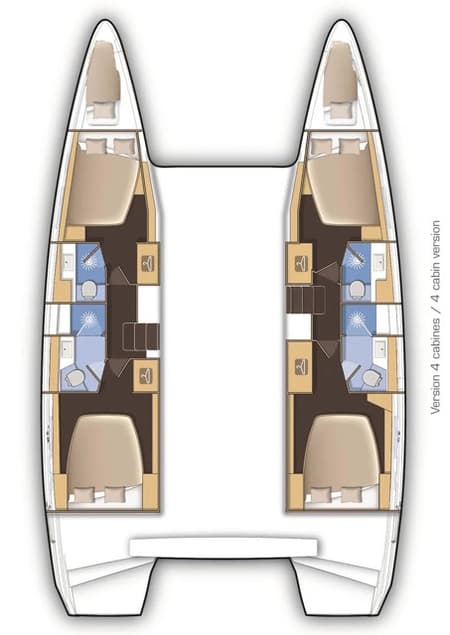 Charter Rental Catamaran Celavie in France Layout | Yacht4Less