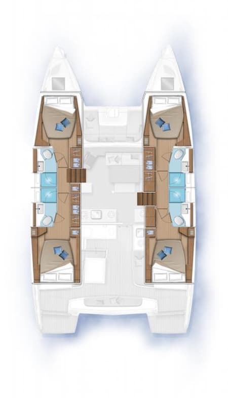 Charter Rental Catamaran Theloulisa in France Layout | Yacht4Less
