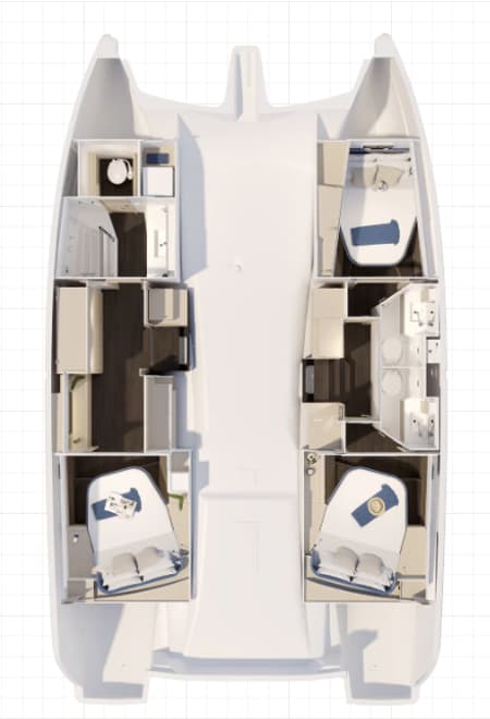 Charter Rental Catamaran Zefiro in USVI Layout | Yacht4Less