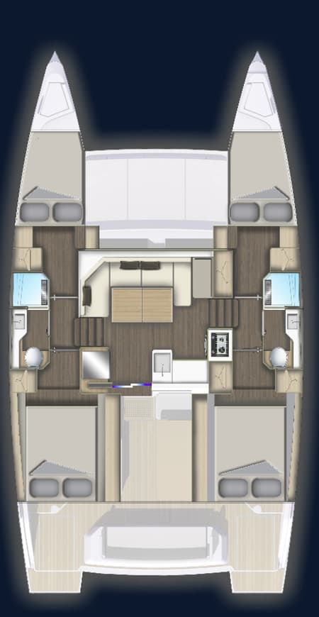 Charter Rental Catamaran Cap Bon in Croatia Layout | Yacht4Less