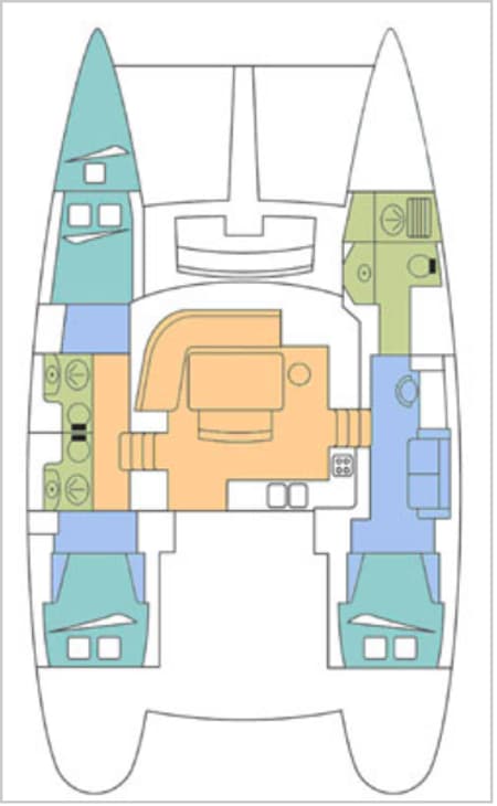 Charter Rental Catamaran Capricorn B in Turkey Layout | Yacht4Less