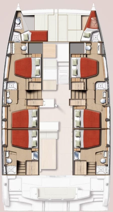 Charter Rental Catamaran ANCHI in French Polynesia Layout | Yacht4Less