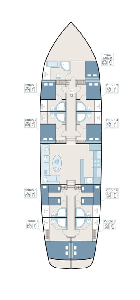 Charter Rental Gulet Bluefest in Turkey Layout | Yacht4Less