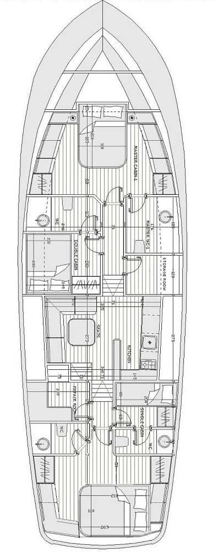 Charter Rental Gulet Junior Tarkan in Turkey Layout | Yacht4Less