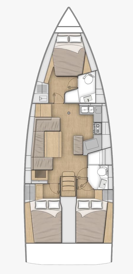 Charter Rental Sailboat Aurora Lane in Croatia Layout | Yacht4Less