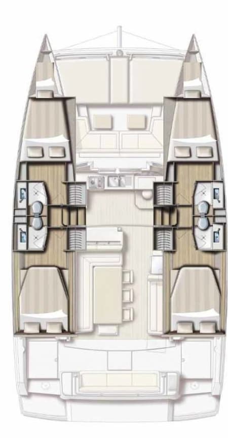 Charter Rental Catamaran Golden Waters in Greece Layout | Yacht4Less