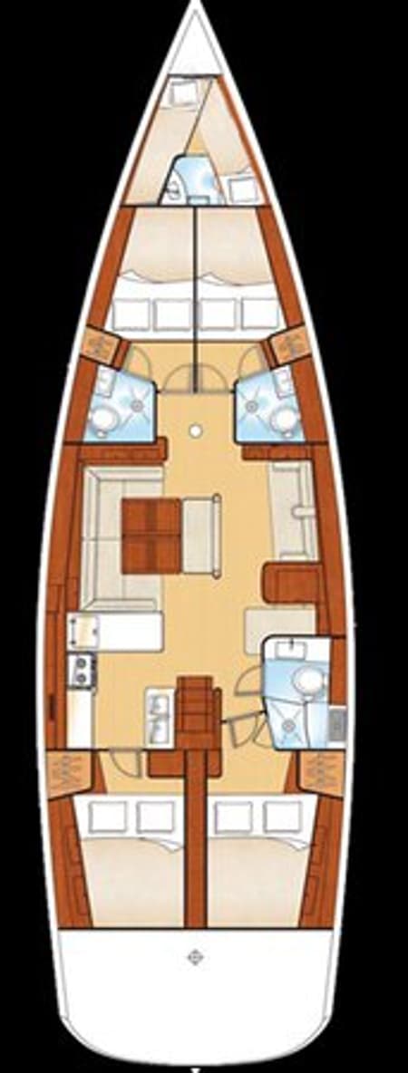 Charter Rental Sailboat Sirena De Oro in Greece Layout | Yacht4Less