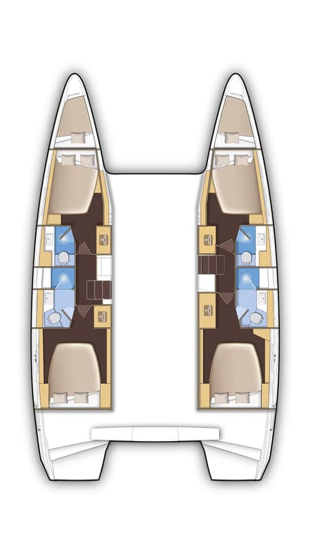 Charter Rental Catamaran Midas in Greece Layout | Yacht4Less