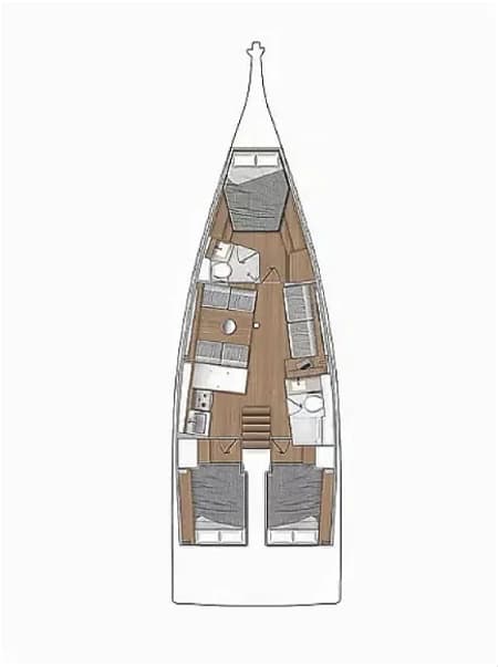 Charter Rental Sailboat Kuroneko in Greece Layout | Yacht4Less