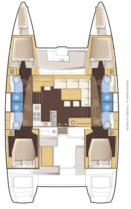 Charter Rental Catamaran Azraq in Greece Layout | Yacht4Less