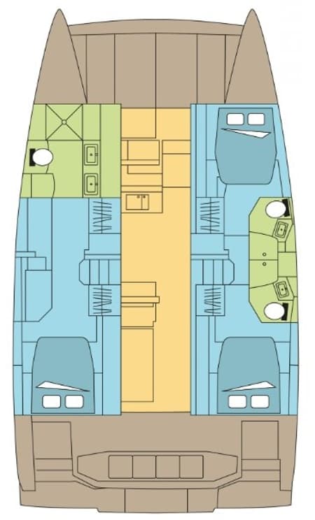 Charter Rental Catamaran ALEKA in Australia Layout | Yacht4Less