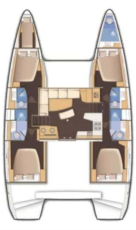 Charter Rental Catamaran il Vento in Greece Layout | Yacht4Less