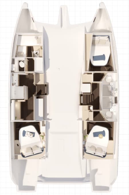 Charter Rental Catamaran Raven in BVI Layout | Yacht4Less