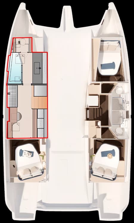Charter Rental Catamaran Raven in BVI Layout | Yacht4Less