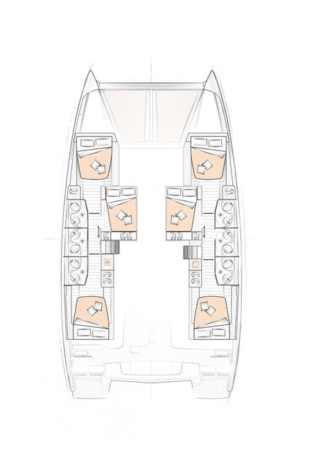 Charter Rental Catamaran Issa in Croatia Layout | Yacht4Less