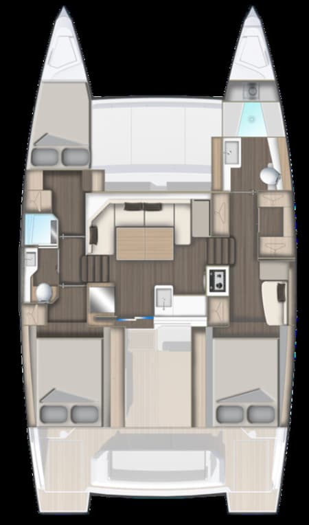 Charter Rental Catamaran Rosinante in Croatia Layout | Yacht4Less