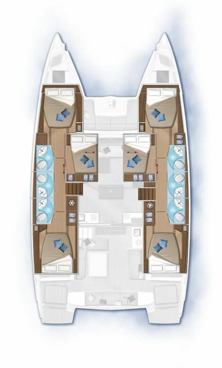 Charter Rental Catamaran Ioli in Greece Layout | Yacht4Less