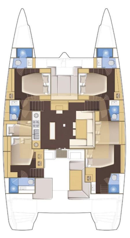 Charter Rental Catamaran La Dolce Vita in Croatia Layout | Yacht4Less
