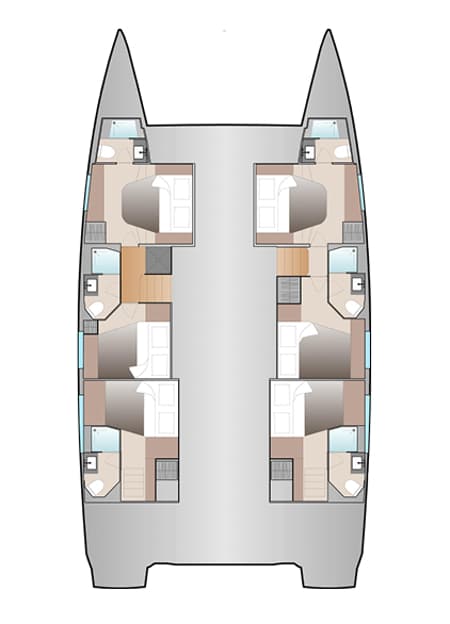 Charter Rental Catamaran The Wave in Greece Layout | Yacht4Less