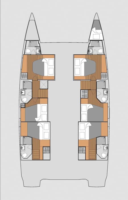 Charter Rental Catamaran The Wave in Greece Layout | Yacht4Less
