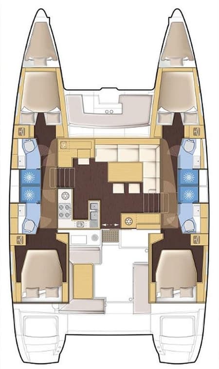 Charter Rental Catamaran Julius Cesar III in Croatia Layout | Yacht4Less