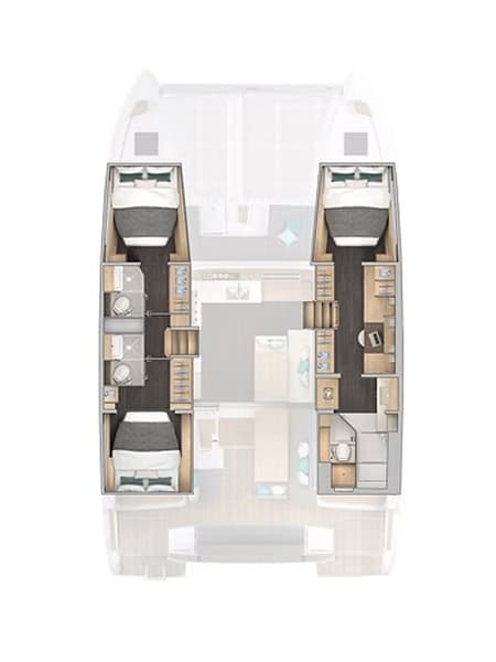 Charter Rental Catamaran Aurora in BVI Layout | Yacht4Less