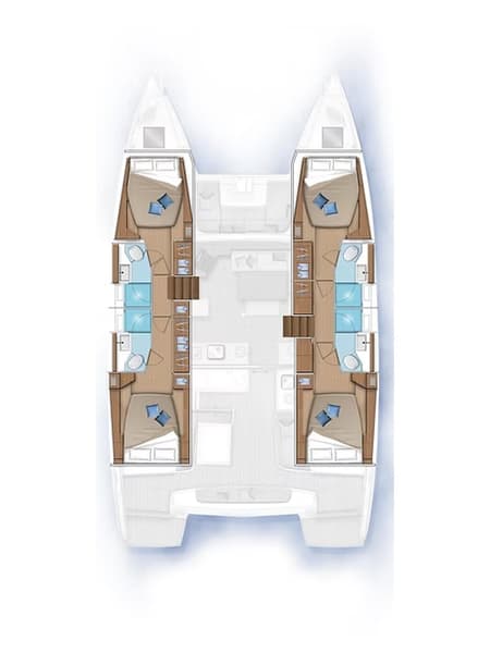 Charter Rental Catamaran Knot Telling in BVI Layout | Yacht4Less