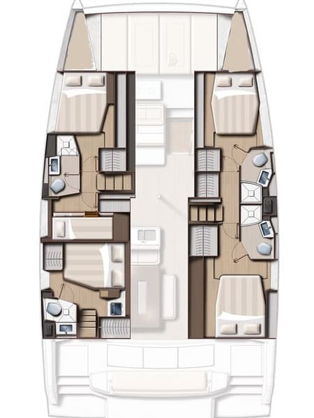 Charter Rental Catamaran Tikka in BVI Layout | Yacht4Less