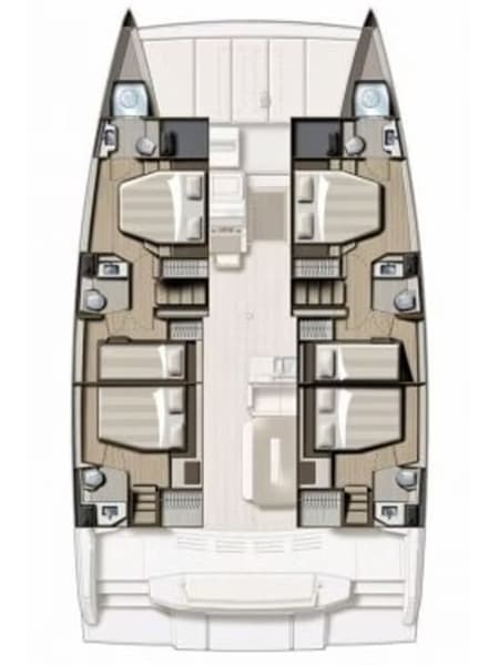 Charter Rental Catamaran Sea Fox in BVI Layout | Yacht4Less