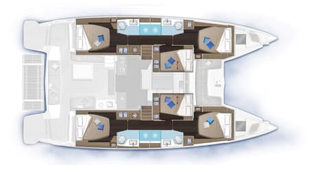 Charter Rental Catamaran Sapphire Seas  in Bahamas Layout | Yacht4Less