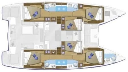 Charter Rental Catamaran CU Sailing in Bahamas Layout | Yacht4Less