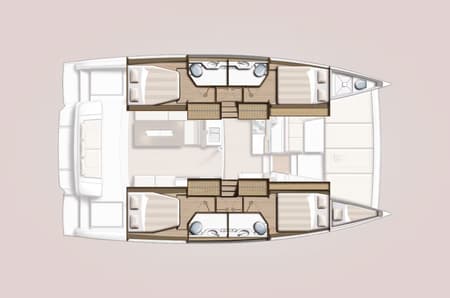 Charter Rental Catamaran Cat Tales in Bahamas Layout | Yacht4Less