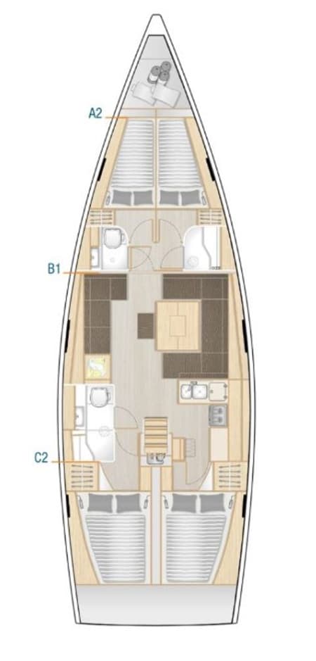 Charter Rental Sailboat Adagio in Croatia Layout | Yacht4Less