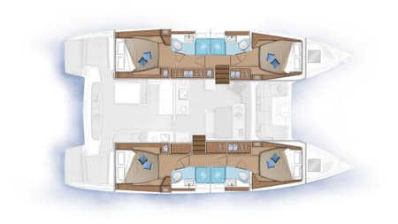 Charter Rental Catamaran Paradis in Croatia Layout | Yacht4Less