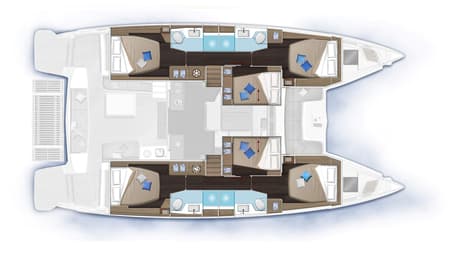 Charter Rental Catamaran Princess Hana in Croatia Layout | Yacht4Less
